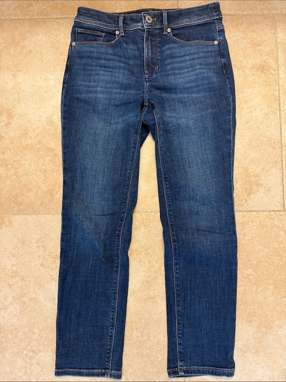 J. Jill High- Rise Straight Leg Women's Jeans - Dark Blue Denim